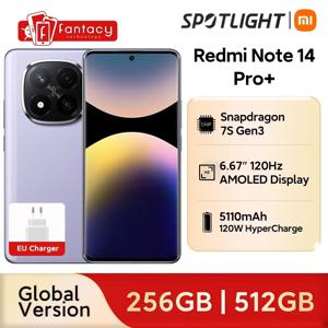 월드 프리미어 글로벌 버전 Redmi Note 14 Pro+ 5G 스마트폰 Snapdragon 7s Gen 3 200MP 후면 카메라 120W HyperCharge IP68