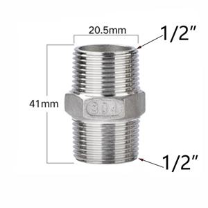 304 스테인리스 스틸 이중 BSPT 수 나사산 튜브 조인트, 감소 파이프 커넥터, Dn10, Dn15, Dn25, 1/2 인치