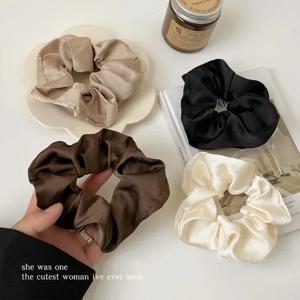 1/3PCS 빈티지 실크 머리 Scrunchies 탄성 헤어 밴드 솔리드 컬러 여자 여자 모자를 쓰고 있죠 포니 테일 넥타이 로프 헤어 액세서리