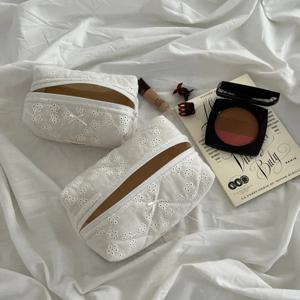 1 조각 Ins 패션 메이크업 케이스 우아한 단순 달콤한 꽃 립스틱 가방 휴대용 대용량 이어폰 케이블 보관 가방