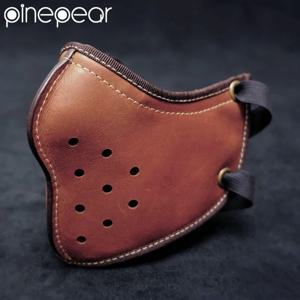 PinePear 오토바이 레트로 마스크, PU 가죽 빈티지 오토바이 라이딩 마스크, 다크 브라운 블랙 펑크 스타일, 할리 마스크, 2025