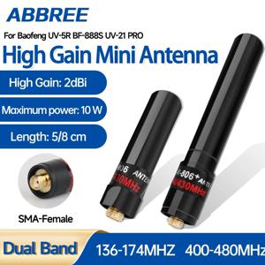 ABBREE AR-806 AR-805S 미니 안테나 Quansheng UV K5 8 K6 Baofeng UV-5R 워키 토키 용 듀얼 밴드 SMA-여성 고 이득 안테나