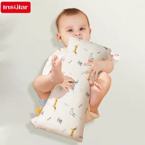INSULAR 아기 베개, 유아 베개, 진정 담요, 100% 코튼, 다채로운 깃발, 편안한 탈착식 물기 태그, 편안한 배기