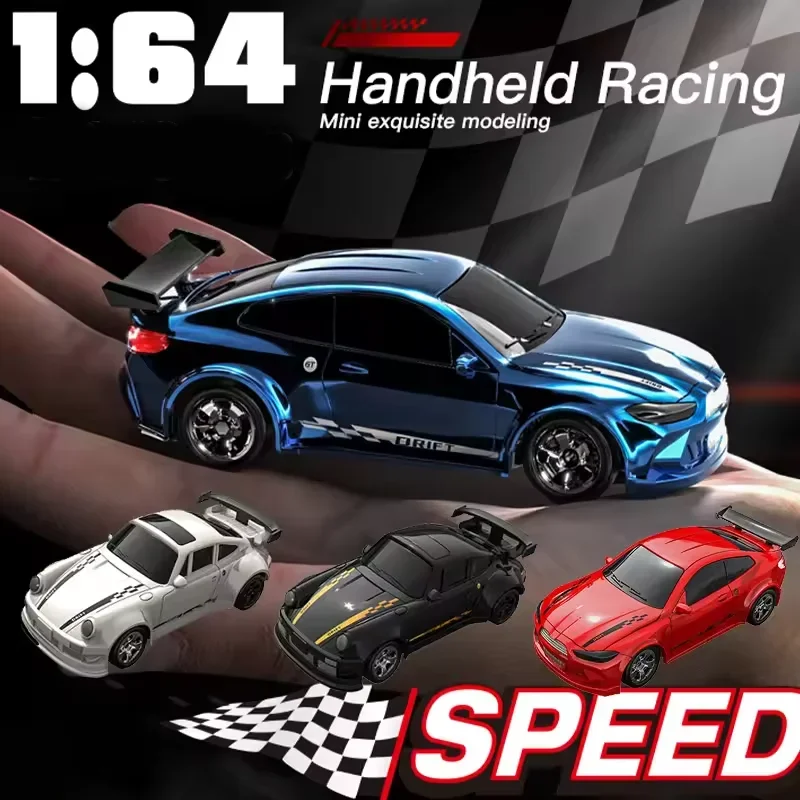 새로운 4WD 2.4GHZ RC 시뮬레이션 미니 드리프트 자동차 팜 레이싱 모델 데스크탑 장난감 1/64 스케일 원격 제어 자동차 선물 어린이 소년