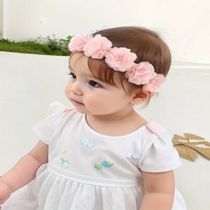 솔리드 쉬폰 꽃 아기 소녀 머리띠 신생아를위한 귀여운 패션 헤어 밴드 소프트 터번 아기 모자를 쓰고 있죠 헤어 액세서리 소녀