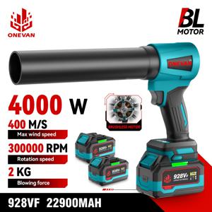 ONEVAN 4000W 브러시리스 전기 터보 송풍기 제트 팬 400M/S 300000RPM 휴대용 송풍기 먼지 송풍 도구 (21V 18V 배터리용)