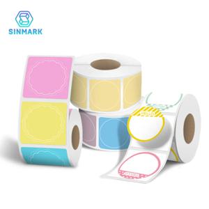 SINMARK Phomemo 휴대용 프린터에 적합한 다채로운 원형 라벨 접착 용지 열 스티커