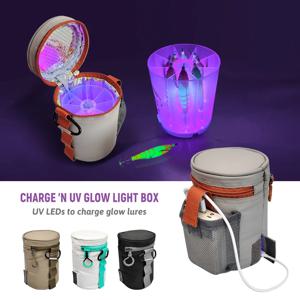 새로운 UV 오징어 지그 필 라이트 오징어 루어 용 LED 누산기 바다 낚시 액세서리 오징어 라이트 충전기 낚시 용품