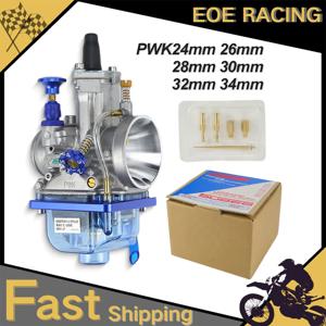 KEIHIN KOSO OKO PWK 24 26 28 30 32 34mm 블루 보울 2T 4T 스쿠터 ATV 먼지 자전거 파워 제트가있는 범용 레이싱 기화기