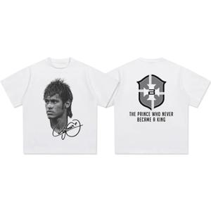 Cristiano Ronaldo Neymar 미식 축구 스타 프린트 코튼 반팔 티셔츠 여성 의류 프린트 패션 남성 Oversize Tee