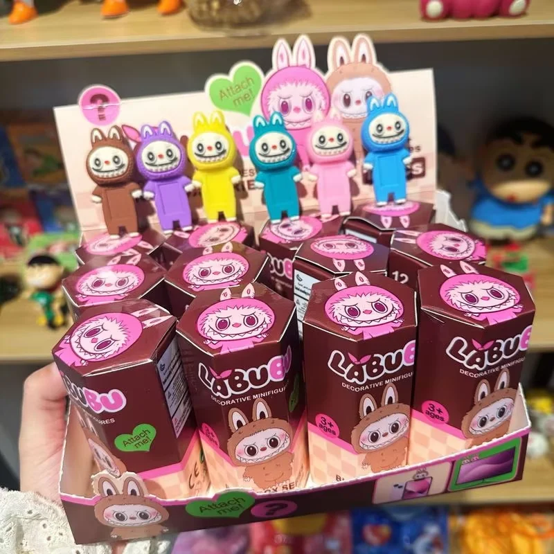 12pcs Labubu 블라인드 박스 서프라이즈 블라인드 박스 귀여운 애니메이션 피규어 모델 인형 장난감 아이 크리스마스 선물 서프라이즈 박스 장난감 카와이 아이 장난감
