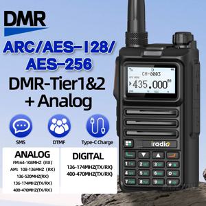 Iradio DM-UV4R DMR 디지털 아날로그 워키 토키 듀얼 모드 아날로그 듀얼 타임 슬롯 AES-256 1024 채널 UHF VHF DTMF 양방향 라디오