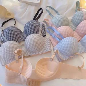 여름 여성 프레피 스타일은 원활한 Bralette 섹시한 속옷을 밀어 편안한 통기성 탱크 탑 이동식 어깨 스트랩 브래지어