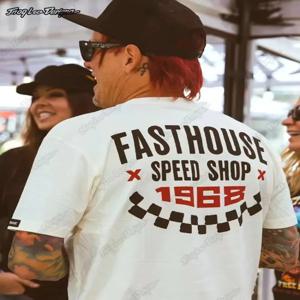 Fasthouse T 셔츠 코튼 반팔 인쇄 티 남성 여성 패션 육아 의류 여름 오프로드 오토바이 타기 양복