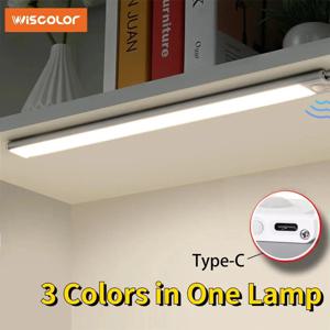 Wiscolor Type-C 무선 LED 캐비닛 조명, 20/30/40/50CM, 충전식, 모션 센서, 자기, 초박형, 비상 대응, 주방 캐비닛 옷장 조명용