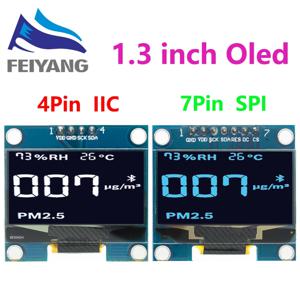 1.3인치 OLED 모듈 SPI/IIC I2C 통신 흰색/파란색 128X64 1.3인치 OLED LCD LED 디스플레이 모듈 1.3