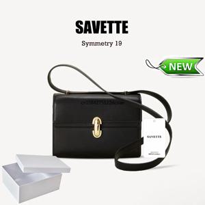 SAVETTE 브랜드 정품 가죽 대칭 19 새로운 어깨 가방 여성의 간단한 핸드백 작은 사각형 가방 바게트 행 토트 백