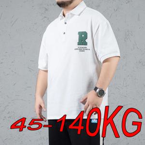 여름 플러스 사이즈 폴로 셔츠 남성용 큰 사이즈 반팔 M-8XL 코튼 루즈핏 티셔츠 45-140kg 소년 청소년 상의 남성 의류