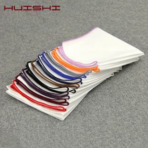 HUISHI 신사복 화이트 포켓 스퀘어 코튼 14 색 솔리드 손수건 가슴 타올 댄스 파티 휴일 파티 정장 Hankies 23CM Handy