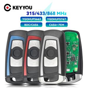 KEYYOU 3/4 버튼 BMW 5 7 F 시리즈 FEM / BDC,CAS4,CAS4+ 2012-2017 YGOHUF5662/YGOHUF5767 315/433/868Mhz 용 원격 키 Fob New