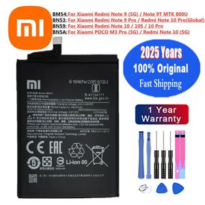 샤오미 레드미 휴대폰 배터리, 정품 배터리, 2025 년 100%, 노트 9 프로 9T 10 프로 10S 9 프로 10 프로, 샤오미 POCO M3 프로 (5G)