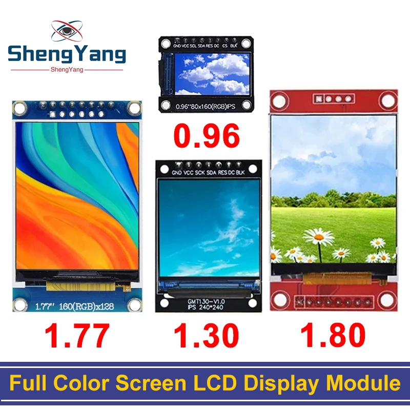 TFT 디스플레이 0.96/1.3/1.44/1.8/2.4/2.8/3.5 인치 TFT 풀 컬러 스크린 LCD 모듈 ST7735 ILI9341 Arduino 용 드라이버 인터페이스 SPI