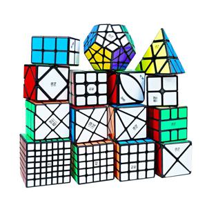 Qiyi 3x3x3 4x4x4 5x5x5 전문 매직 큐브 블랙 스티커 스피드 큐브 퍼즐 학습 Cubo Magico 어린이를위한 장난감 어린이 선물