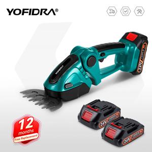 YOFIDRA -24V 2 in 1 전기 울타리 트리머 20000rpm , 가정용 잔디 깎는 기계 정원 부시 가위 잔디 가위 전동 공구