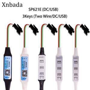 미니 WS2812B WS2811 LED 픽셀 스트립 라이트 컨트롤러 3 키 DC USB SP621E 음악 블루투스 APP 제어 DC5V-24V