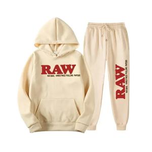 2024 남자 세트 RAW Tracksuit 남자 러닝 까마귀 스웨트 팬츠 남자 세트 2 피스 세트 남성 의상 가을 겨울 따뜻한 스웨트 슈트