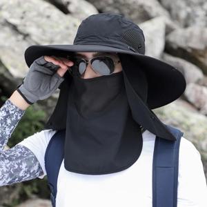 조정 가능한 야외 낚시 모자 선 스크린 보호 통기성 양산 접이식 남성 여성 하이킹 캠핑 캐주얼 낚시 모자