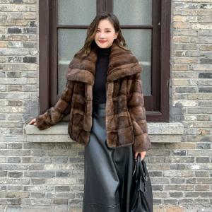 새로운 밍크 모피 코트, 100% 진짜 밍크 모피 코트, 겨울에 따뜻하고 스타일리시함