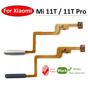 Xiaomi Mi 11T Mi11T Pro 지문 센서의 새로운 기능 전원 플렉스 케이블이있는 홈 리턴 키 메뉴 버튼