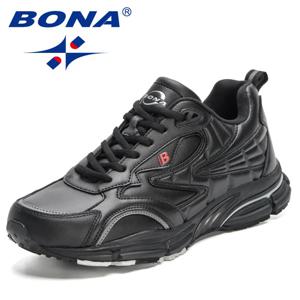 BONA 새 디자이너 운동화 남성 캐주얼 운동화 고품질 가벼운 통기성 스포츠 남성 신발 인기 운동화