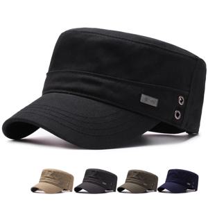 Four Seasons Flat Top Hat Men 'S Simple Cotton Peaked Hat 패션 야구 모자 캐주얼 캡, 통근 햇살