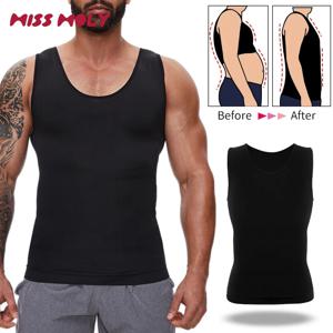 압축 셔츠 남성 배꼽 컨트롤 Shapewear 압축 셔츠 플랫 배꼽 복부 슬림 조끼 허리 트레이너 피트니스 운동