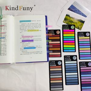 KindFuny 200 매 컬러 스티커 투명 플래그 스티커 메모 게시됨 페이지 북마크 학교 사무용품
