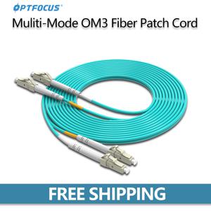 OPTFOCUS OM3 광섬유 패치 코드 LC UPC APC 다중 모드 점프 케이블 듀얼 1M 3M 5M 10M 30M 듀얼 솔로 Fibra 케이블