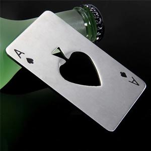 1Pcs 크리 에이 티브 포커 모양의 병 캔 오프너 스테인레스 스틸 신용 카드 크기 바 레스토랑 맥주 금속 오프닝 도구 선물