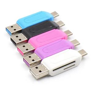C타입 USB OTG 어댑터, 범용 TF 카드 리더, TF 미니 휴대용 카드 리더, 2 in 1