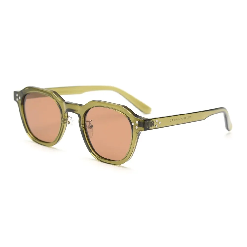 여성용 편광 선글라스 Mens TR90 Square Polygon 빈티지 선글라스 (두꺼운 프레임 포함) Luxury Brand Design Retro Eyewear