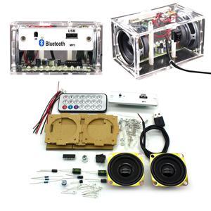 흰색 DIY 전자 키트 블루투스 스피커 전자 DIY 납땜 프로젝트 키트 교육 연습 블루투스 스테레오 스피커