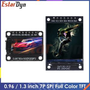 Arduino용 0.96 / 1.3 인치 IPS 7P SPI HD 65K 풀 컬러 LCD 모듈 ST7735 드라이브 IC 80*160(OLED 아님)