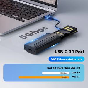 고속 SD 카드 리더기 USB 3.1 Type-C 카메라, 스마트폰, 드론용 다기능 SD/TF 카드 정리함 보관함 홀더
