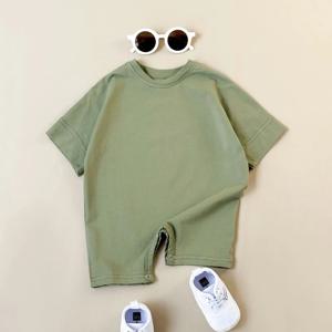 아기 소년 기본 Romper 여름 신생아 유아 아기 옷 착용 유아 짧은 소매 Jumpsuit 늑골이있는 옷 복장 Playsuit