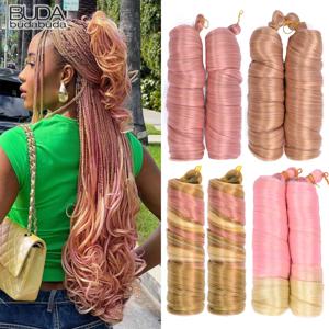 느슨한 웨이브 브레이드 헤어 합성 나선형 컬 크로 셰 뜨개질 헤어 익스텐션 Pre Stretched French Curls Ombre Braids Hair For Women