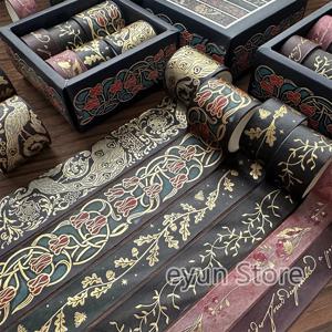6 Pcs 빈티지 골드 Washi 테이프 세트 Scrapbooking Diy 저널 편지지 마스킹 테이프 데코 아트 용품 접착 선물 스티커