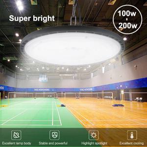 슈퍼 밝은 LED 산업 조명 차고 조명 100W 150W 200W 높은 베이 빛 IP65 체육관 창고 공장 방수