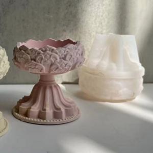 크리스탈 연꽃 Tealight 수지 금형 연꽃 촛대 에폭시 주조 금형