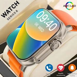 기존 T900 울트라 2 스마트 시계 49mm 남성 여성 블루투스 통화 BT 음악 게임 안드로이드 IOS 용 무선 충전 NFC Smartwatch